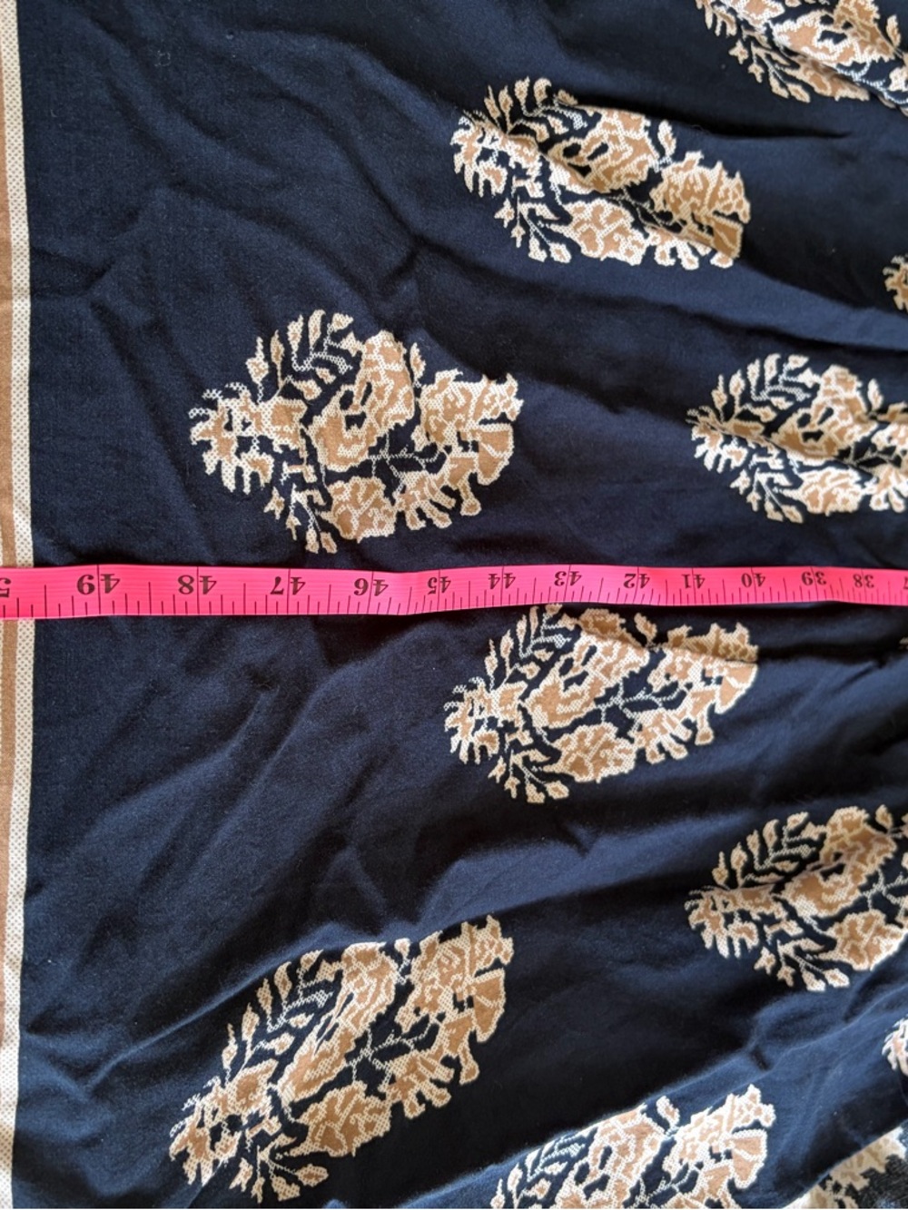 Navy Floral Maxi Crochet Waistband L Long Length Summer Dress Adjustable Straps - Picture 12 of 14